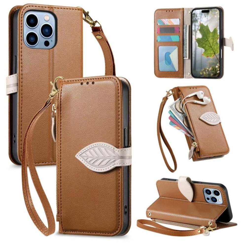 Leather Flip Wallet Case For Iphone 11 Pro Max With Brown 975221347381
