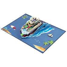 Deep Sea Cruise Ship PopUp Card with Envelope Holiday Greeting Card Blank Note