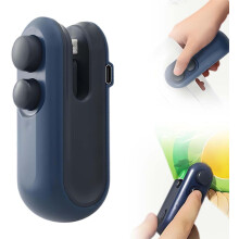 Upgraded 2-in-1 Mini Bag Sealer with Cutter & Magnet, Rechargeable, Portable Food Bag Resealer – Compatible with Snack & Plastic Bags