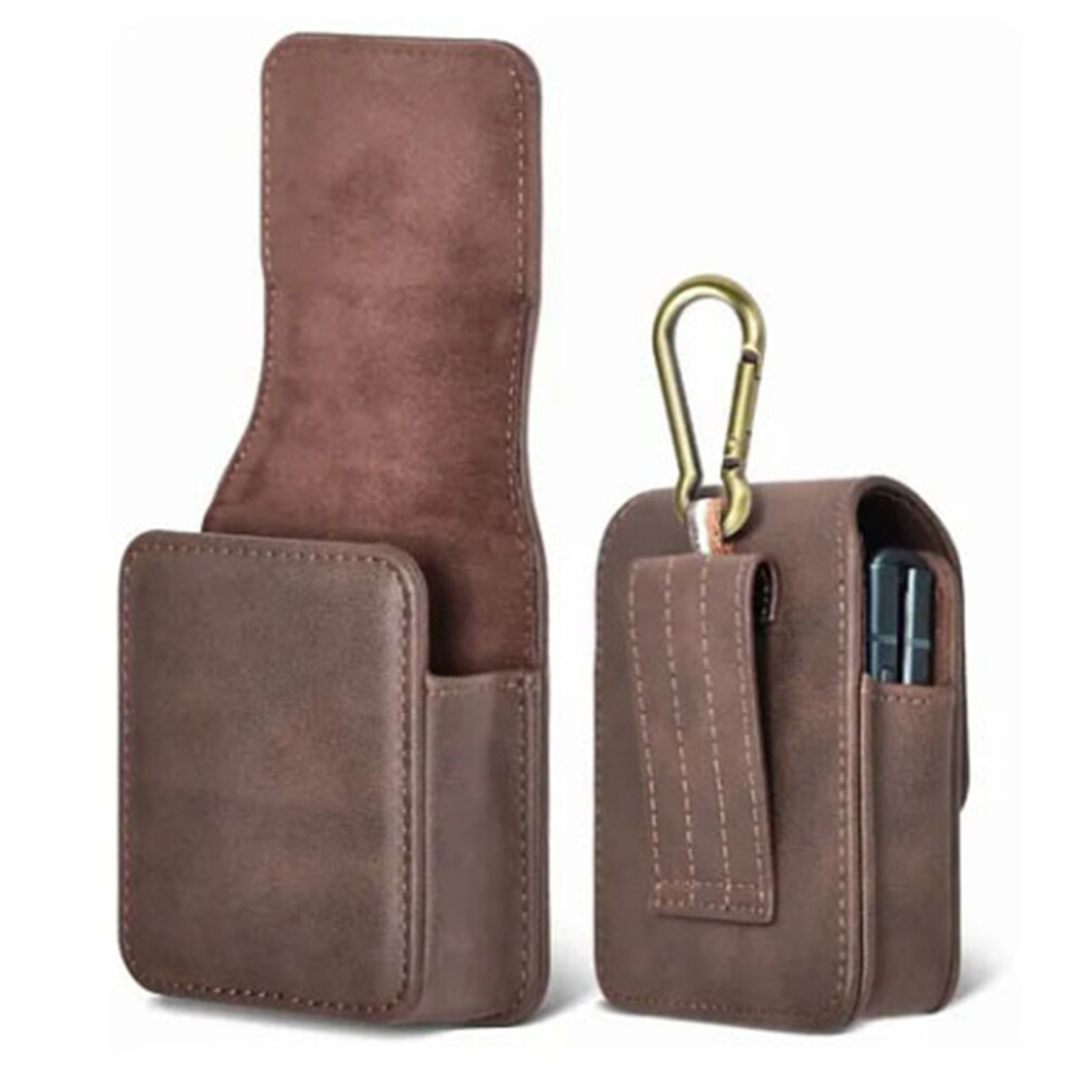 Easy To Carry Flip Phone Pouch For Samsung Galaxy Z Flip4, Sturdy Nylon Trim Holster With Magnetic Closure And Premium Durable Leather Exterior, 9083649776698