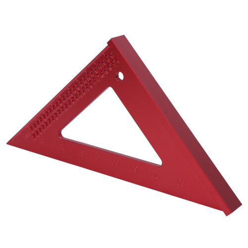 45/90Degree Marking Tool for Woodworkers, Aluminum Triangular Ruler with Hole Scribing Ruler Functionality, Woodworking Hole Scribing Gauge with 2