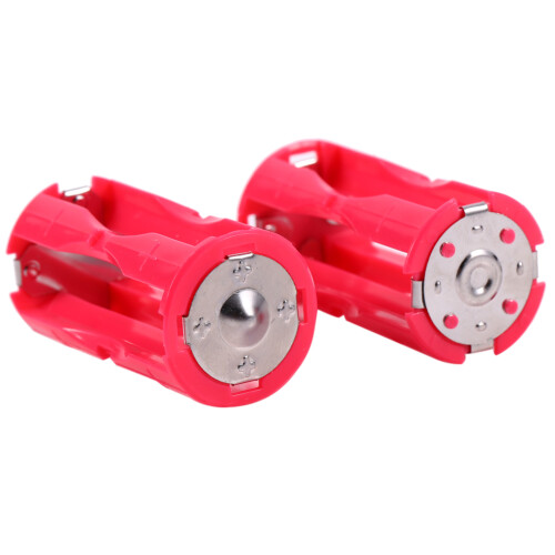 Portable 4pcs AAA to C Battery Converter Adapter Red, Compact & Durable 2