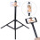 Adjustable Height Tripod, Wireless Bluetooth Remote Control Enabled Selfie Stick Tripod with Universal Phone Holder, 5-Section Foldable Design for 3