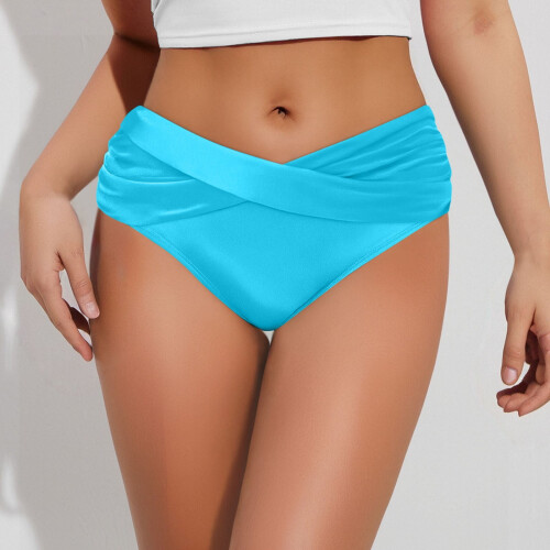 Women's Twist Bikini Bottoms Moderate High Cut Ruched 1