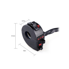 7/8in Handlebar Control Switch for Motorcycle Horn Turn Signal Hi/Lo Beam Black