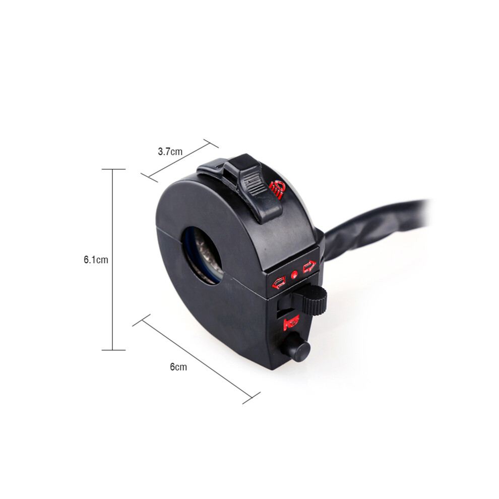 7/8In Handlebar Control Switch For Motorcycle Horn Turn Signal Hi/Lo Beam Black 8441393144735