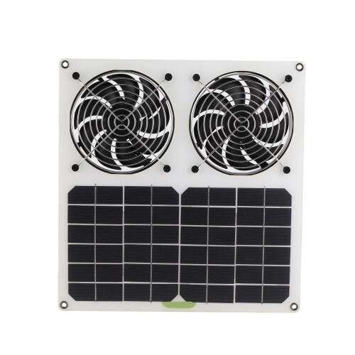 Solar Vent Fan 12in Twin Blade Coop Use 1