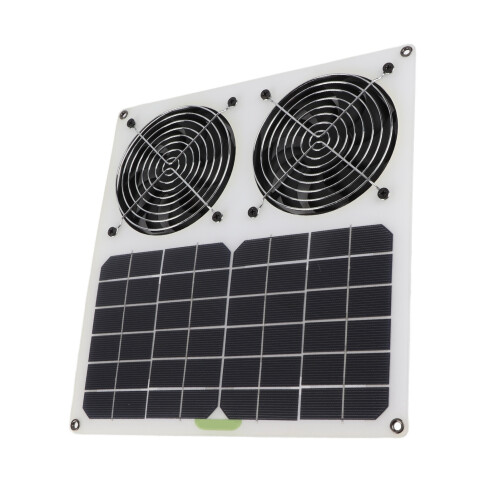 Solar Powered 12in Twin Fan Waterproof 2