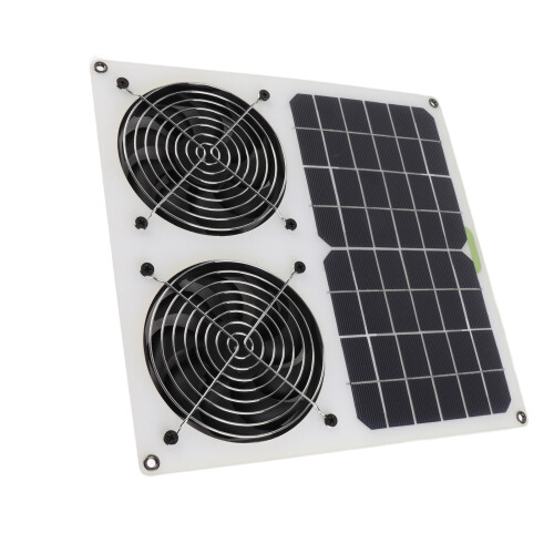 Solar Powered 12in Twin Fan Waterproof 1