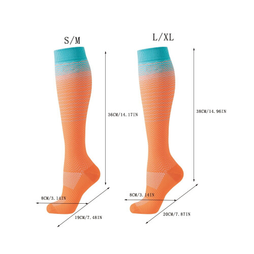 Women's Compression Socks Knee-High 6 Pairs S/M 1