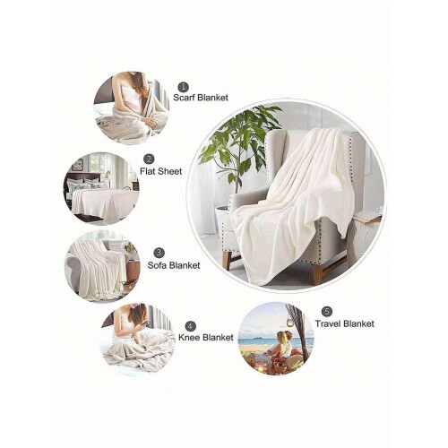 Black Bow Flannel Blanket Beige Black Queen King 2