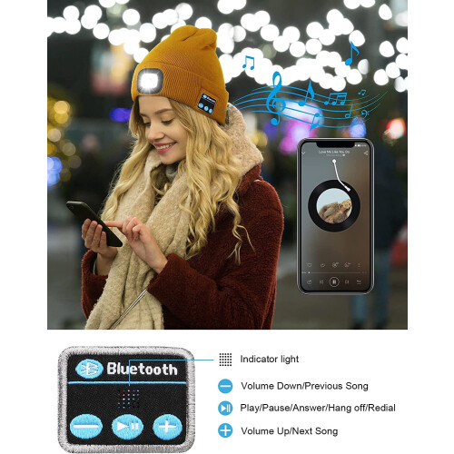 Bonnet Bluetooth Morttic avec phare rouge 1
