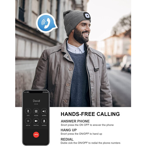 Bonnet Bluetooth Morttic avec phare rouge 2