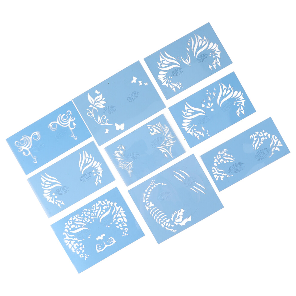 9pcs Washable Face Painting Stencils Kit for Halloween & Parties
