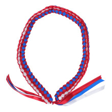 120CM Lei, 60CM Folded, 4-Strand Braided, R-B-W