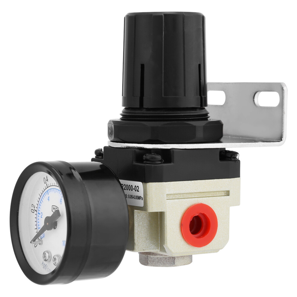Ar2000-02 G1/4 Air Filter Regulator With Gauge, 0.05-0.85Mpa, 9X4.2cm 7691392950412