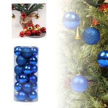 Mini Christmas Ball Ornaments 1.2 inch 24 pcs Red Green Gold