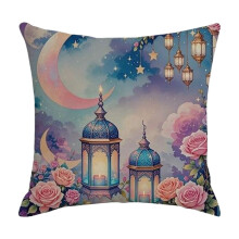 Lente sierkussenhoezen 18"x18" Vintage hemels maanmotief flanellen decoratieve kussenhoezen