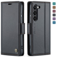 Samsung Galaxy S24FE Pungcover – RFID-blokerende, PU-læder, magnetisk folio-flipcover, sort