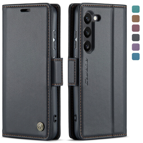 Θήκη-πορτοφόλι Samsung Galaxy S24FE – RFID Blocking, PU δέρμα, μαγνητική θήκη Folio Flip, μαύρη