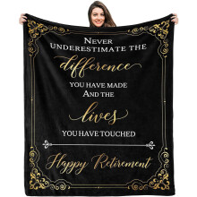Presentes de aposentadoria para mulheres e homens – Manta de Feliz Aposentadoria (76 x 102 cm), ideal para presentear familiares, amigos e colegas