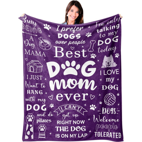 Κουβέρτα Mosslink Dog Mom – 60x80in, μαλακή θήκη για λάτρεις των σκύλων, δώρο
