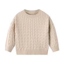 Baby Kleinkind Jungen Pullover Mädchen Strickpullover Sweatshirt Kinder Langarm Rundhals Einfarbige Freizeitoberteile Khaki 6-7 Jahre