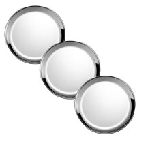 3er-Set Edelstahl-Katzennäpfe, 14 cm flache Teller mit abnehmbarem, silikonfreiem Boden, schnurrhaarfreundlich für Nassfutter und Wasser –