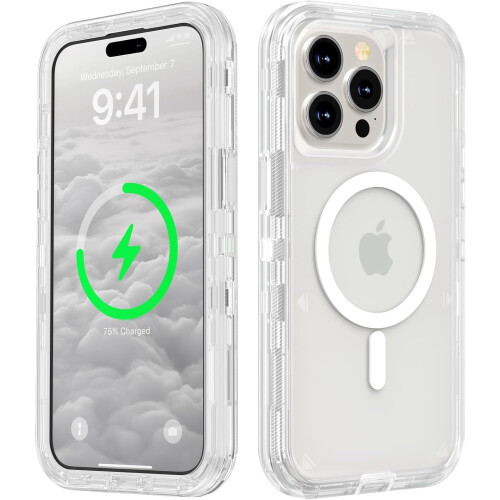 Διαφανής θήκη MagSafe συμβατή με iPhone12 & iPhone12Pro – Τριπλής στρώσης, ανθεκτική σε