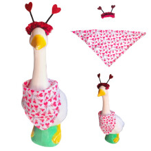 Tenues pour statue d'oie de 58 cm (23 pouces) avec chapeau, pour la Saint-Valentin. Décoration pour statue d'oie de jardin, terrasse ou pelouse.