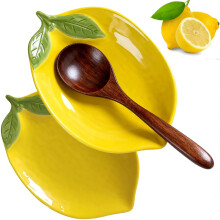 Repose-cuillères en céramique (lot de 2), repose-cuillères citron pour plan de travail, support d'ustensiles résistant à la chaleur pour plaque