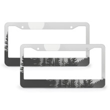 Abstract Moon License Plate Cover Set Metal 2 pcs