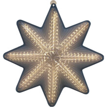 Étoile lumineuse 3D mobile 19" 80 LED – Décoration de Noël extérieure, lampe de porche, étoile de l'Avent (blanc chaud), compatible avec les