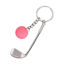 Realistický prívesok na kľúče s golfovou loptičkou – kovový prívesok z zinku, odnímateľný krúžok na kľúče/batoh/zips, darček pre