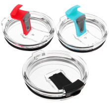 Lot de 3 couvercles réutilisables en plastique pour gobelets de 590 ml (20 oz), 9,7 x 8,6 cm (3,8 x 3,4 po)