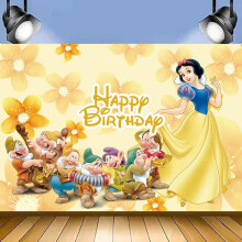 Décor de fond pour séance photo d'anniversaire Princesse des neiges (dessin animé) - Fournitures pour fête d'enfants - Décorations pour une