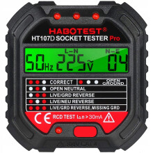 Tester zásuviek HT107D detekuje fázový tester zástrčky obvodu