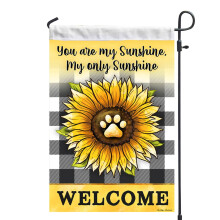 Frühlingsgartenflagge 30 x 45 cm Leinen Sonnenblumen Willkommensflagge für den Außenbereich, doppelseitig