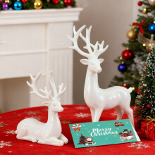 Gold-Plated Holiday Deer and Christmas Cards Set 8PCS