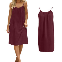 Lässige Kleider für Damen, Sommerkleider, ärmellose, rückenfreie Trägerkleider für Damen, mittellange Spaghettiträgerkleider für Damen,
