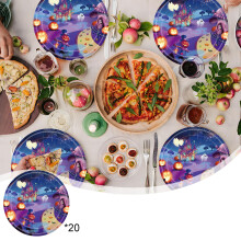 Halloween Party Supplies Kit, Complete Set Including Plates Napkins Cups Tableware Cutlery Banner and Tablecloth for Themed Celebrations.