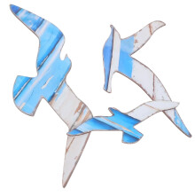 3 stuks Zeemeeuwen Strand Muurdecoratie Houten Kustvogel Decoratie Oceaan Thema Beeldje Mediterrane Hangende Beeldjes Decoratie voor Terras Hal Tuin
