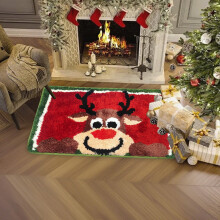 Covor decorativ de Crăciun, covor moale pentru interior, pentru sufragerie, bucătărie, dormitor și baie, decor sezonier pentru sărbători