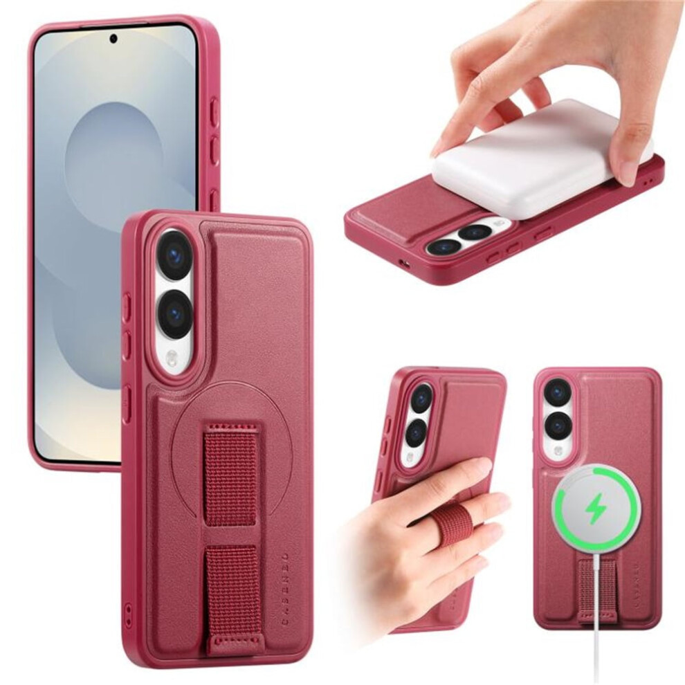 For Compatible With Samsung Galaxy S25 Edge 5G 6.7" Case With Belt Clip Holster And Kickstand Magsafe Magnetic Phone Cases,,For Galaxy S25 Edge 5G Red 9482726182665