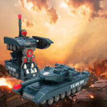 6-in-1 Transformable Tank Robot Toy with Glow Lights & Music, Educational Push Toy for Kids 3-8, Compatible with Birthday/Christmas Gifts
