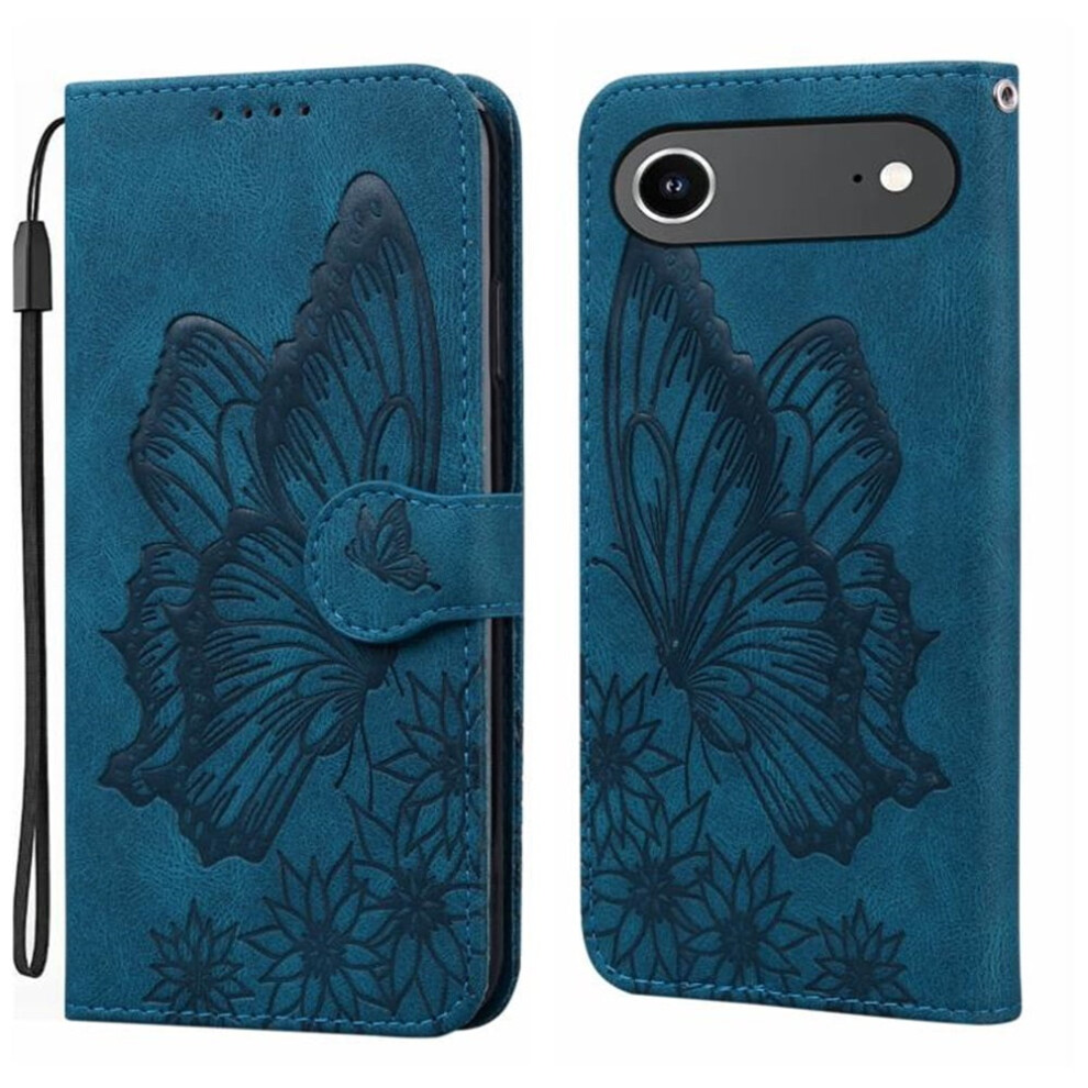 Pu Leather Flip Wallet Case With Magnetic Closure & Card Slots, Compatible With Iphone Air 6.5" Blue 9482726185109