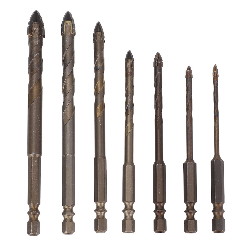 7ÂPiece Masonry Drill Bit Set Â Hex Shank, 3Â12 Mm, Ideal For Concrete, Brick, Glass, Tile, Wood & Cement 9482726184836