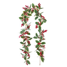 Guirlande lumineuse de Noël 2M20LED avec baies rouges et verdure pré-illuminée