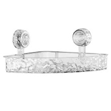 No-Drill Suction Cup Corner Shower Caddy, Acrylic Floating Shelf Organizer – Removable & Reusable, Compatible with Smooth Surfaces