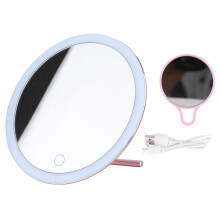 Glow Getter: Multi-Functional Mirror with3Color Lighting, Magnifying Glass for Detail Work, and Rechargeable Battery for Uninterrupted Beauty